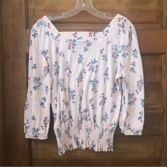 Angels Forever Young Women's Size M Floral Print Shirt Elastic Waist 3/4 Sleeve - Picture 5 of 10